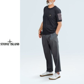 ●7월 판매 14위● STONE ISLAND 스톤아일랜드 라미 오픈카라 반팔셔츠 히든 버튼 드라이핏 반팔 2COLOR