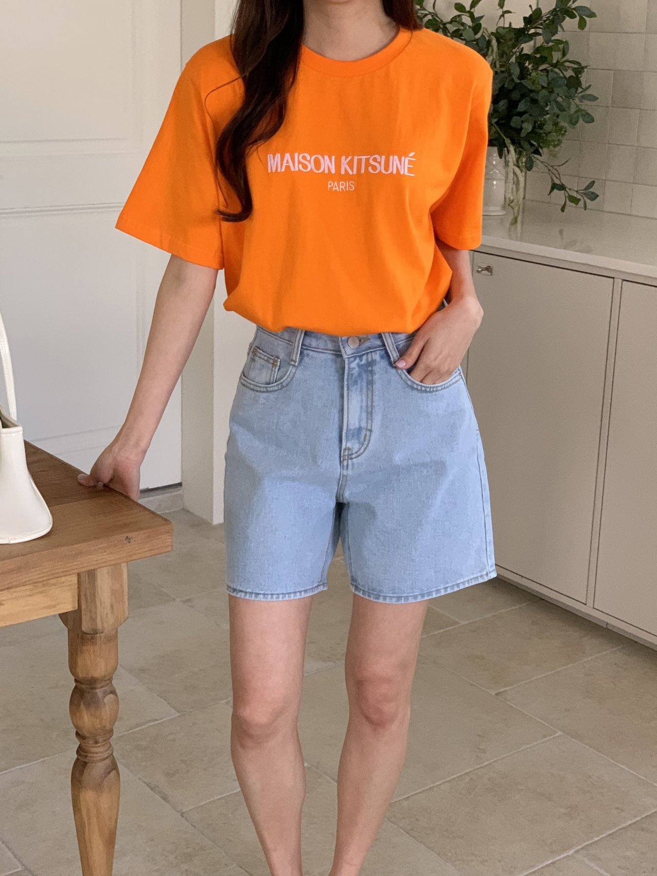 MAISON KITSUNE 메종키츠네 투톤자수 반팔 2COLOR
