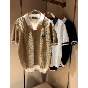 LOUIS VUITTON 루이비통 LV 래더패치 배색PK 반팔티 3COLOR