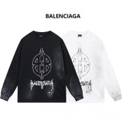 BALENCIAGA 발렌시아가 메탈 록 방패 더블B 핸드프린팅 긴팔 티셔츠