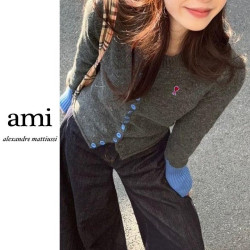 AMI 아미 컬러풀 소매 배색 가디건 3COLOR