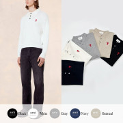 AMI 아미 드 꾀흐 엠브로이더리 카라 니트