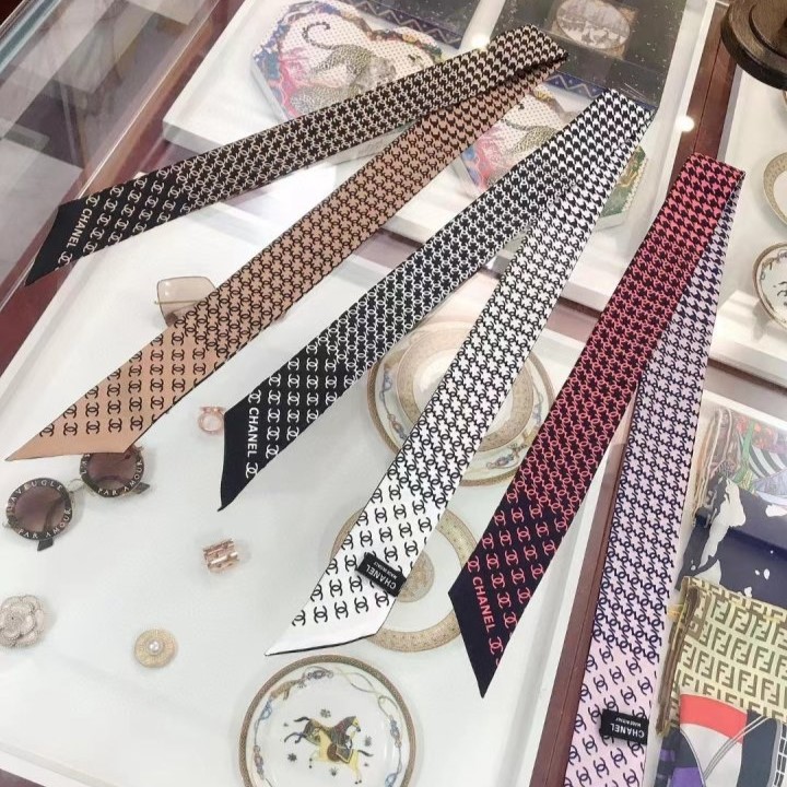 CHANEL 샤넬 투톤 실크 방도