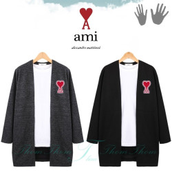 AMI 아미 베이직 오픈 숄 가디건