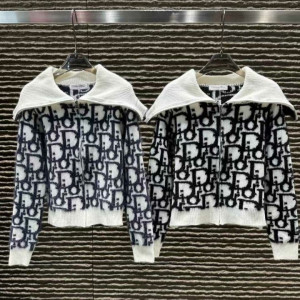 DIOR 디올 자카드 니트 집업 가디건