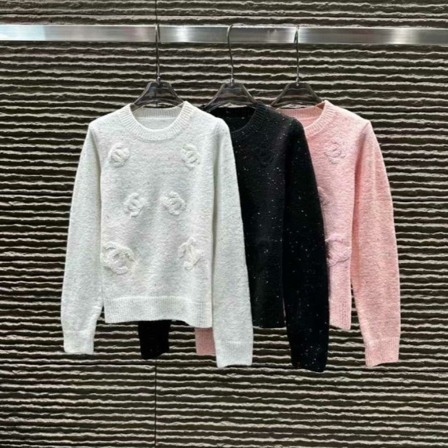 CHANEL 샤넬 자카드 풀오버 스웨터 니트