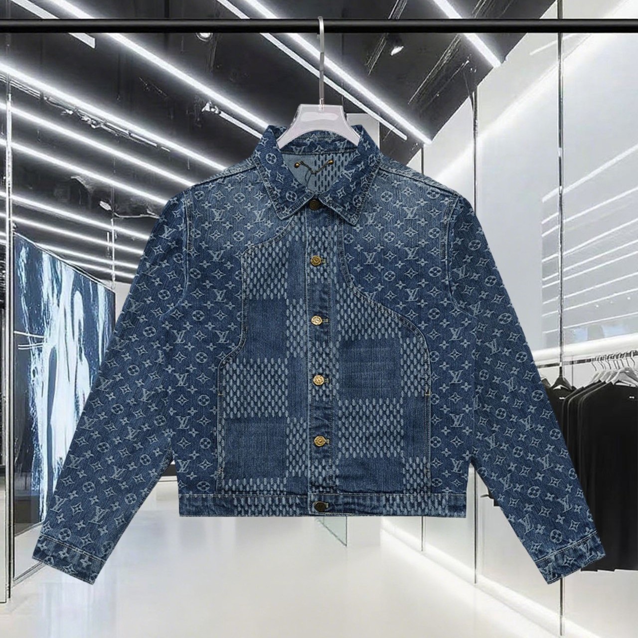 LOUIS VUITTON 루이비통 & NIGO 자이언트 다미에 웨이브 모노그램 데님 자켓 2COLOR