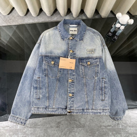 MIUMIU 미우미우 엠브로이더드 데님 자켓