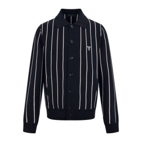 PRADA 프라다 스트라이프 카라 가디건