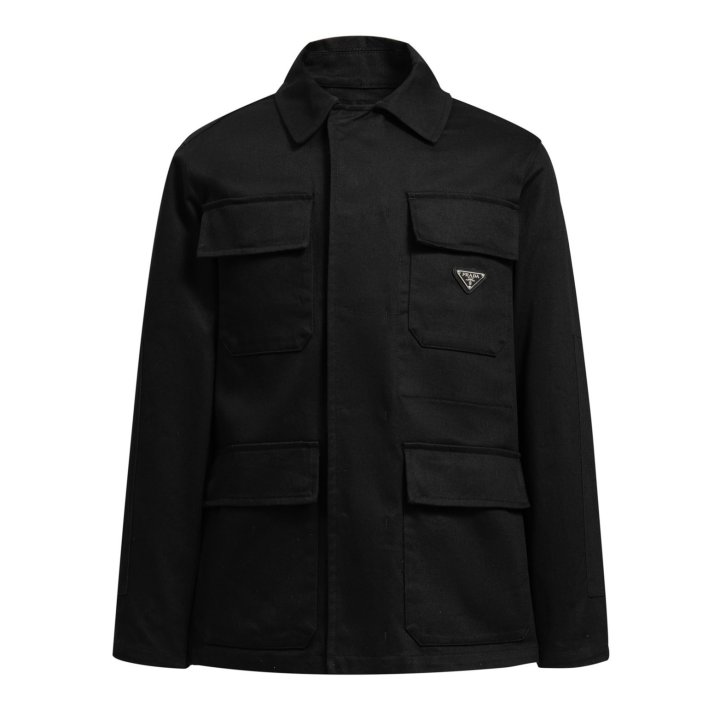 PRADA 프라다 메탈 플레이트 코튼 자켓