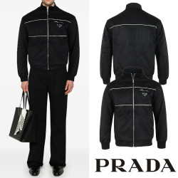PRADA 프라다 클래식 삼각 누빔 스웨이드 자켓