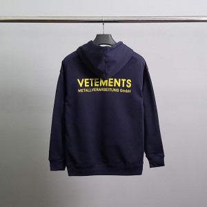VETEMENTS 베트멍 옐로우로고 코튼 후드티