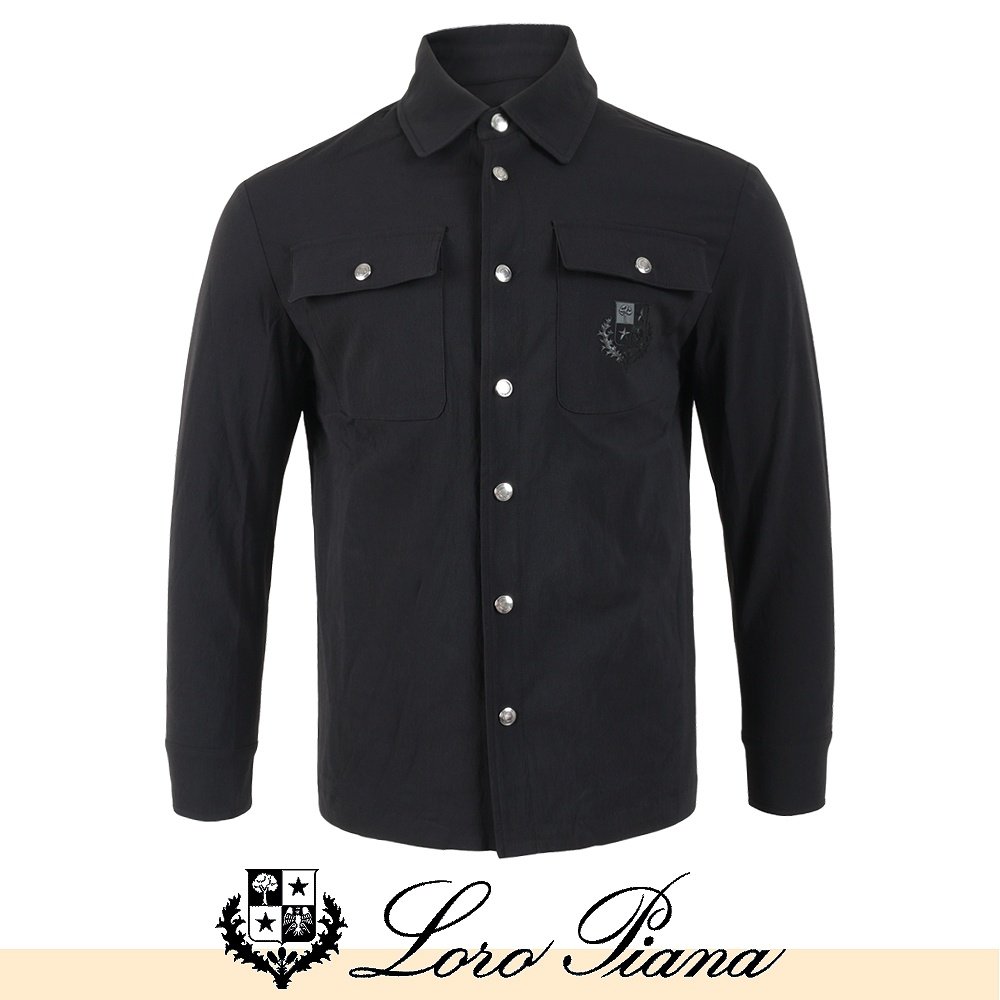 LOROPIANA 로로피아나 투포켓 자수로고 코튼 스판자켓