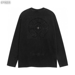 CHROME HEARTS 크롬하츠 아플리케 워싱 블랙 긴팔티셔츠