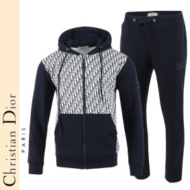 DIOR 디올 배색 전판 나염 후드집업 셋업