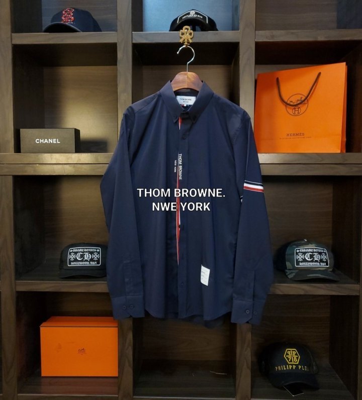 THOM BROWNE 톰브라운 클래식 라인 삼선 로고 셔츠