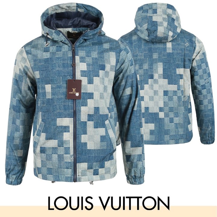 LOUIS VUITTON 루이비통 블루 체커보드 자켓