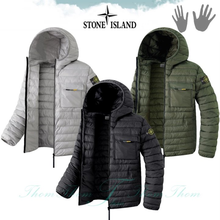 STONE ISLAND 스톤아일랜드 옐 덕다운 후드 패딩 점퍼