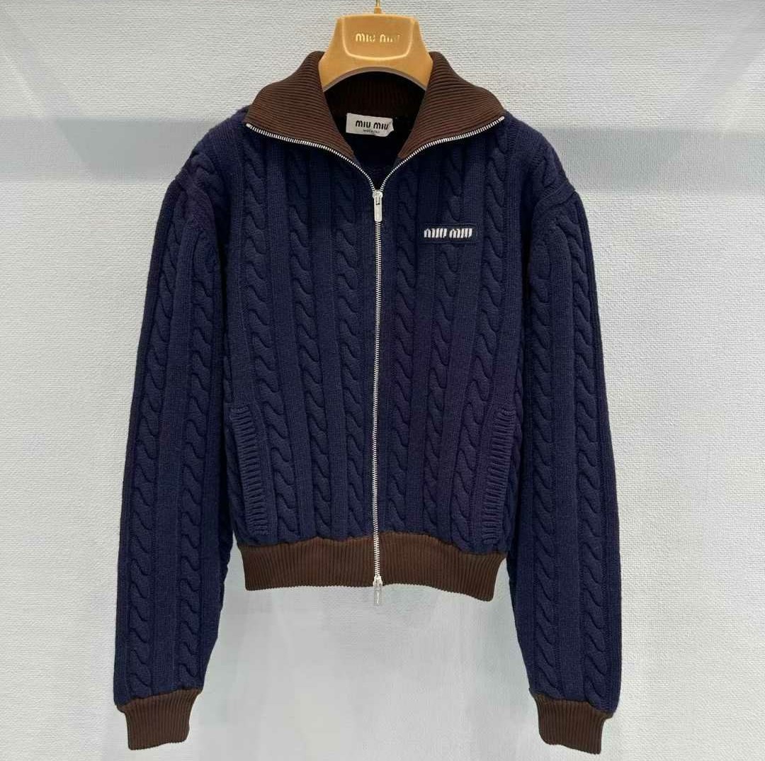 ●11월 판매 15위● MIUMIU 미우미우 라펠 스웨터 자켓