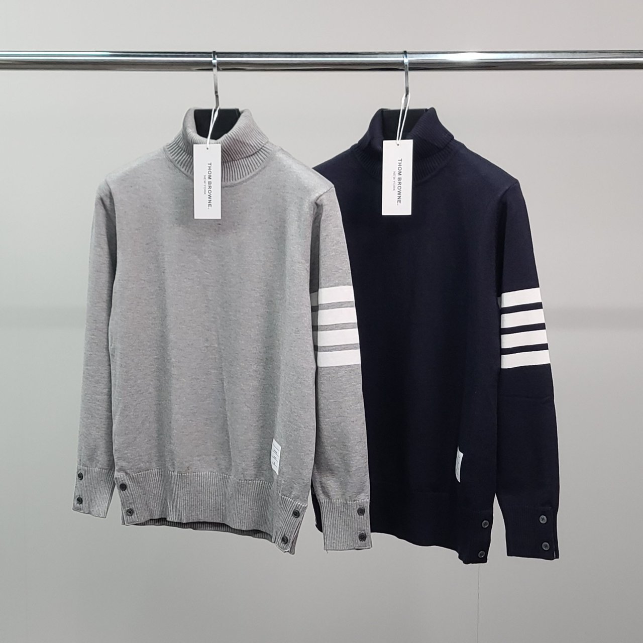 THOM BROWNE 톰브라운 4바 프리미엄 터틀넥 울 니트