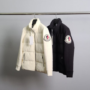 MONCLER 몽클레어 덕다운 빅와펜 코듀로이 니트 패딩 자켓