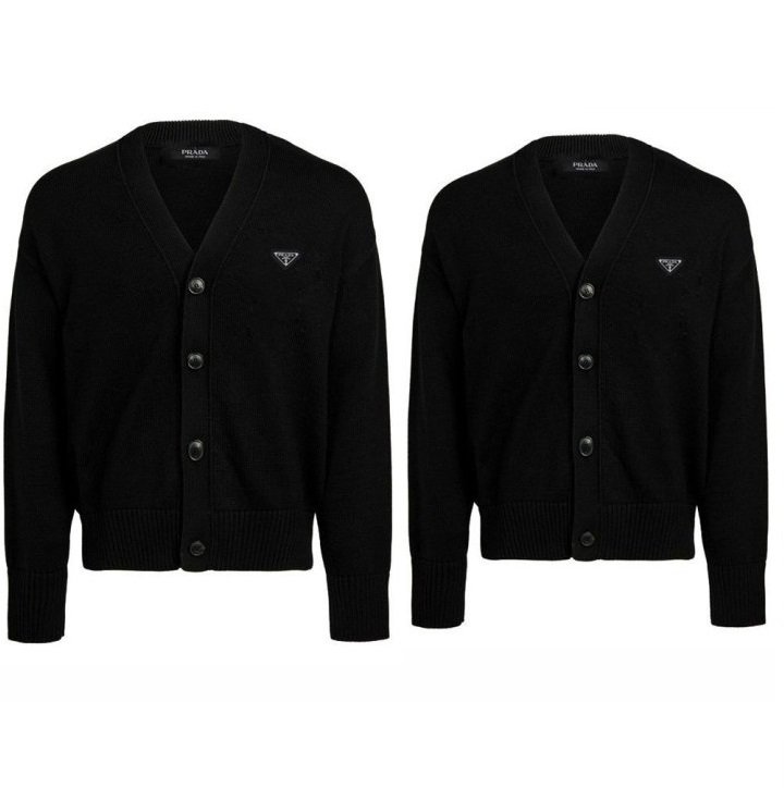 PRADA 프라다 트라이앵글 플레이트 가디건