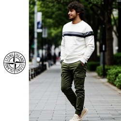 STONE ISLAND 스톤아일랜드 엠보라인 패치 니트 3COLOR