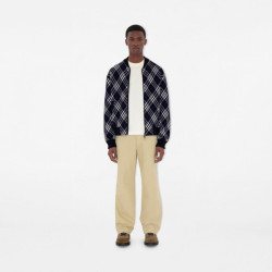 BURBERRY 버버리 체크 울 캐시미어 니트 집업 자켓