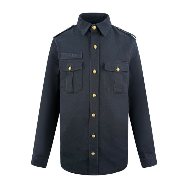 CELINE 셀린느 골드 버튼 셔츠 자켓