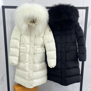 MONCLER 몽클레어 후드 시어링 롱 다운패딩