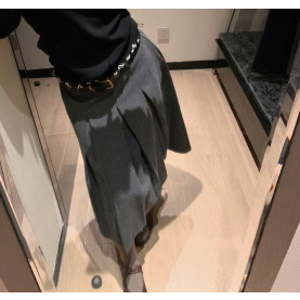 MIUMIU 미우미우 미드 플리츠 스커트 & 벨트 세트