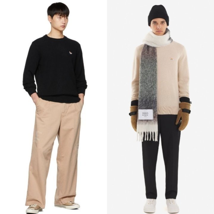 MAISON KITSUNE 메종키츠네 베이비폭스 울 라운드 니트 3COLOR