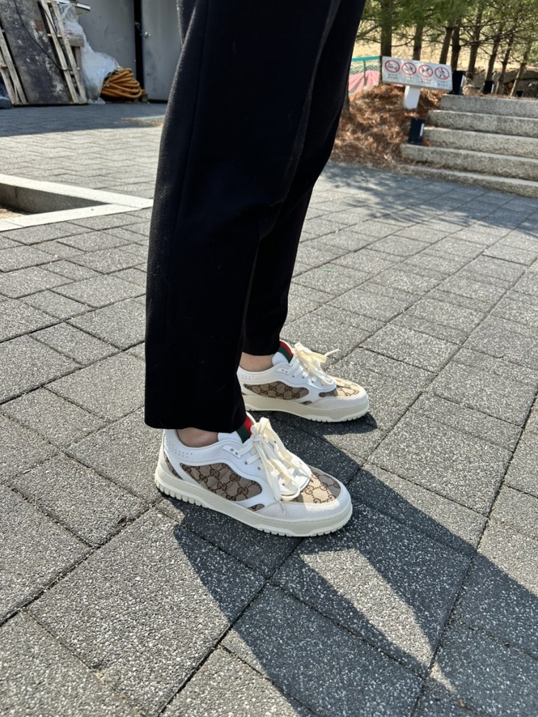 ●실사● 구찌 리웹 베이지 에보니 스니커즈