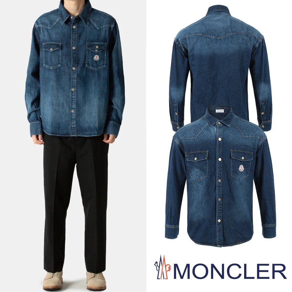 MONCLER 몽클레어 그레노블 레터링 로고 데님셔츠 2COLOR