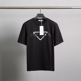 PRADA 프라다 삼각 빅레터링 코튼 반팔티