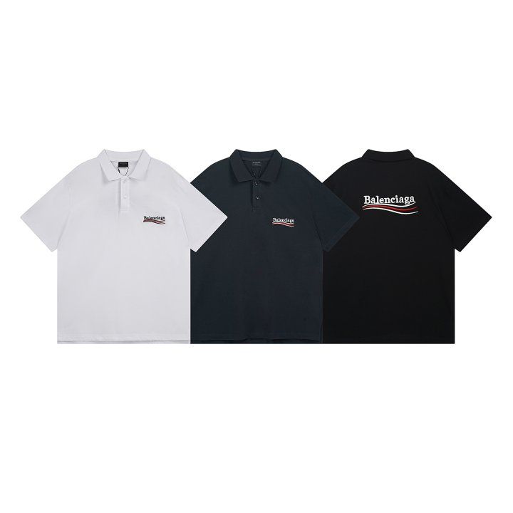 BALENCIAGA 발렌시아가 701 웨이브 로고 카라 반팔