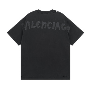 BALENCIAGA 발렌시아가 3213 뉴 이어 시리즈 백로고 구제 워싱 반팔