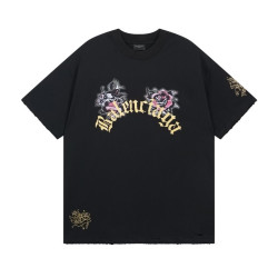 BALENCIAGA 발렌시아가 3245 플라워 드래곤 구제 워싱 반팔