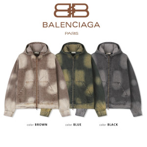 BALENCIAGA 발렌시아가 타이다이 후드 데님 자켓