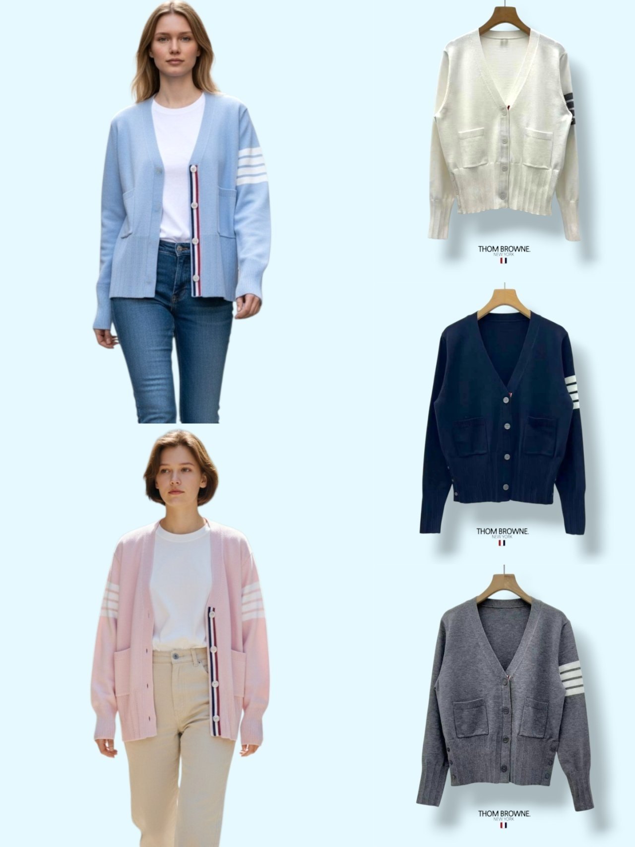 THOM BROWNE 톰브라운 투포켓 가디건