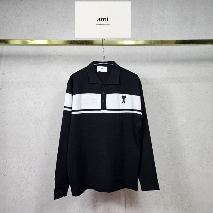 AMI 아미 라인 카라 니트 2COLOR