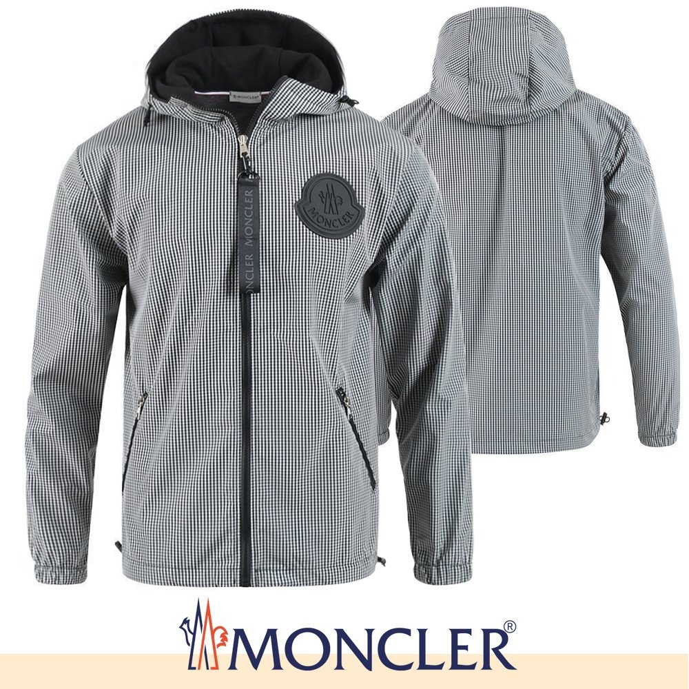 MONCLER 몽클레어 빅로고 체크 바람막이