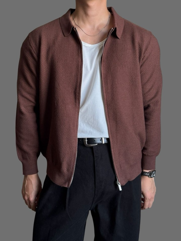 LOROPIANA 로로피아나 카라 니트 집업 3COLOR