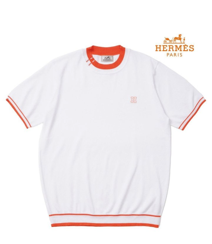 HERMES 에르메스 배색 니트 반팔 2COLOR