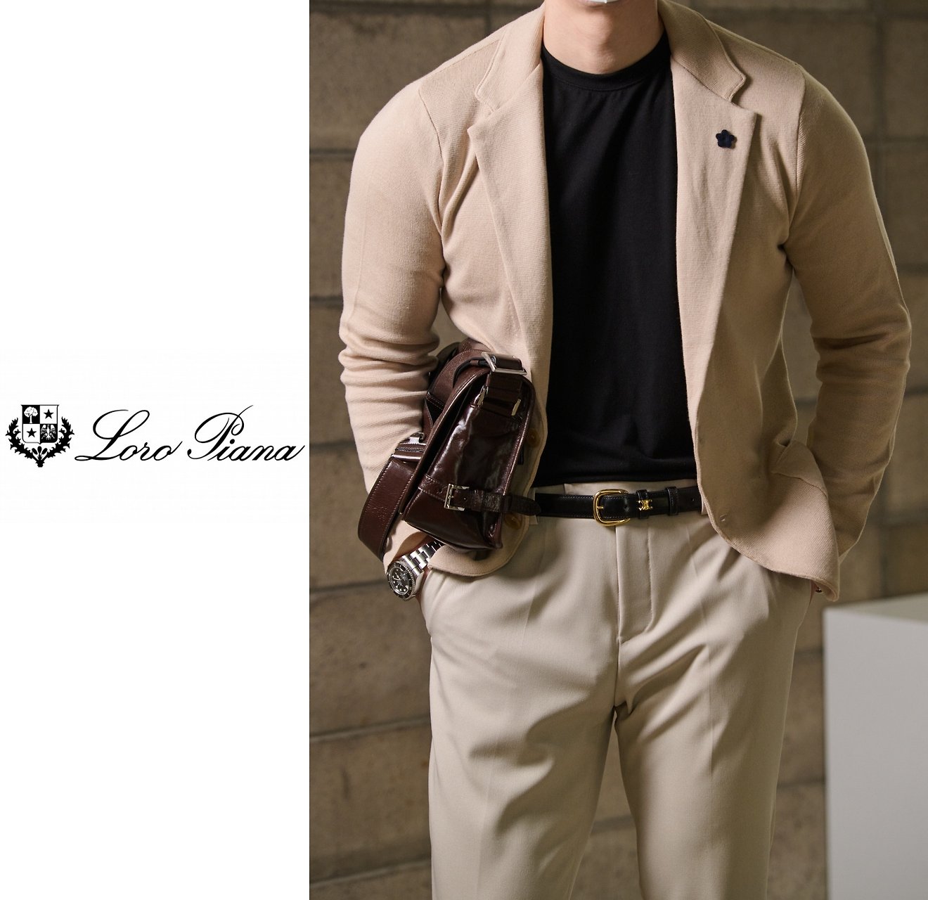 LOROPIANA 로로피아나 브레스티드 니트자켓 2COLOR