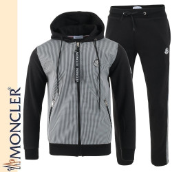 MONCLER 몽클레어 체크우븐 배색 후드 집업 셋업