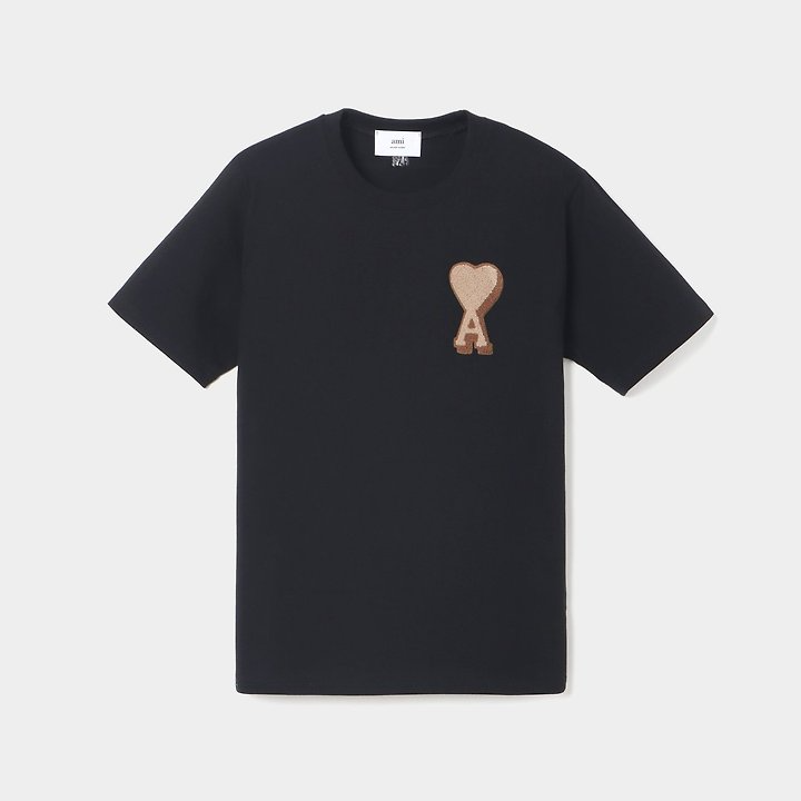 AMI 아미 빅 하트 테리 패치 반팔