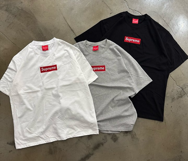 SUPREME 슈프림 박스 자수 반팔