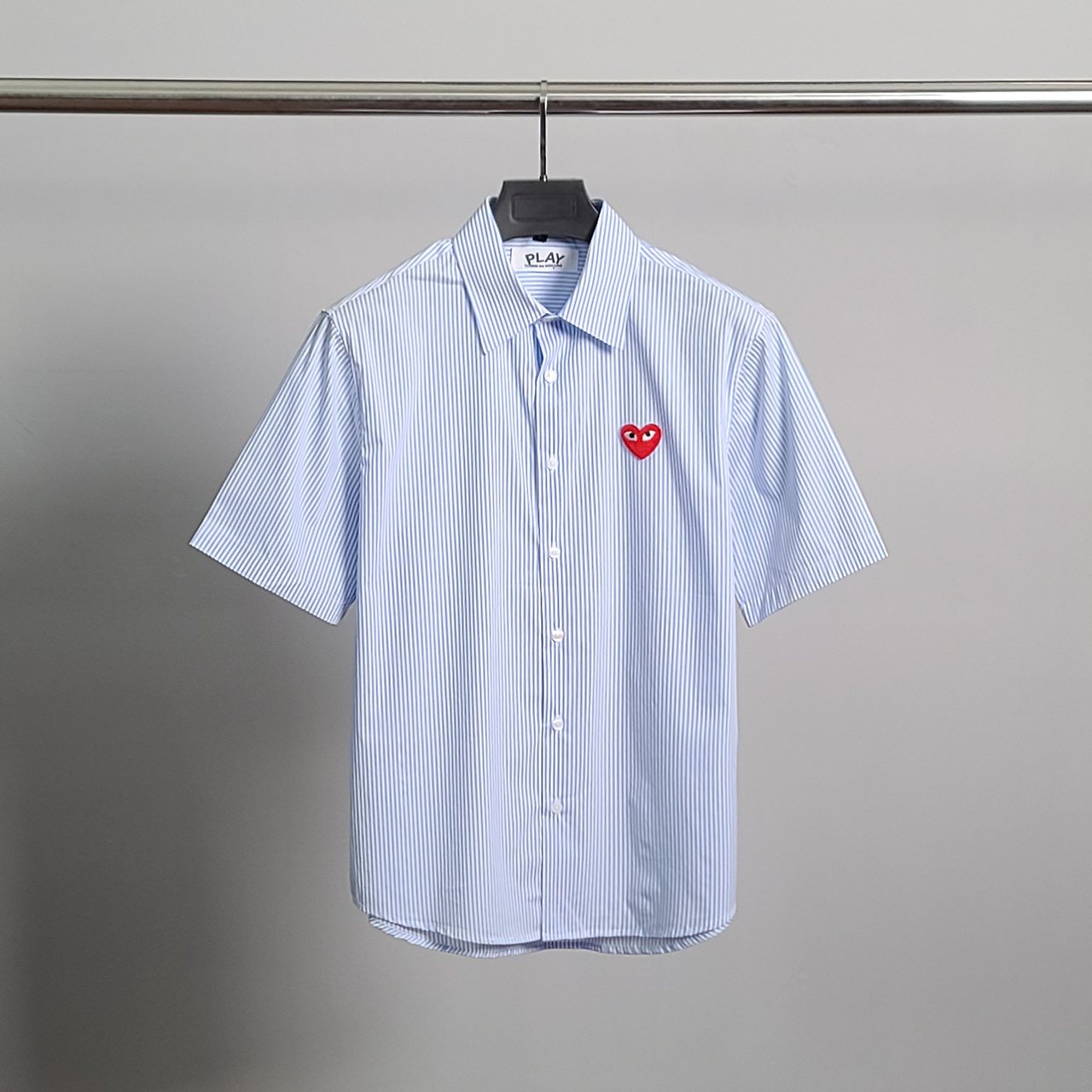 COMME DES GARCONS 꼼데가르송 레드와펜 스트라이프 반팔 셔츠